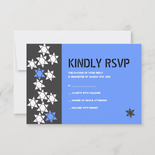 Bar Bat Mitzvah Einladung Antwort Karte erstellen (Vorderseite)