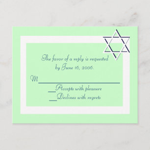 Bar/Bat Mitzvah Einladung RSVP-Karten