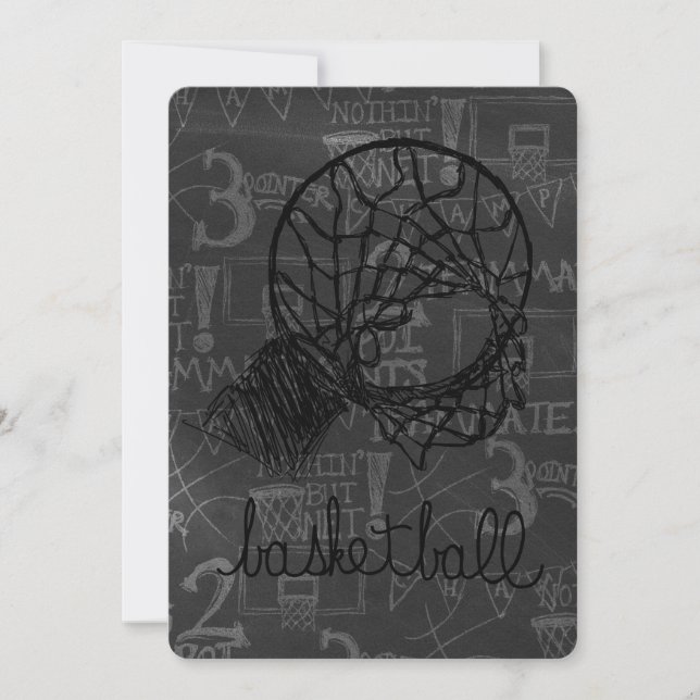 Bar Bat Mitzvah Invitation Basketball Theme Einladung (Vorderseite)