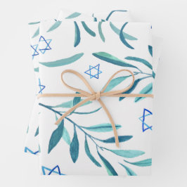 Bar Bat Mitzvah Jewish Wedding Hanukkah Custom Geschenkpapier Set