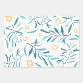 Bar Bat Mitzvah Jewish Wedding Hanukkah Custom Geschenkpapier Set