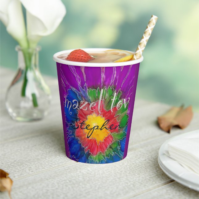 Bar Bat Mitzvah Paper Cup Elegante Farben Pappbecher (In Situ)