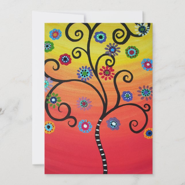 Bar bat mitzvah TREE OF LIFE EINLADUNGEN (Vorderseite)