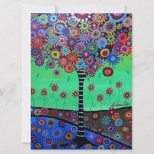 Bar Bat Mitzvah TREE OF LIFE Einladungen (Vorderseite)