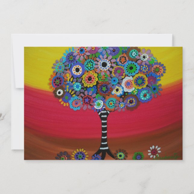 Bar bat mitzvah TREE OF LIFE EINLADUNGEN (Vorderseite)