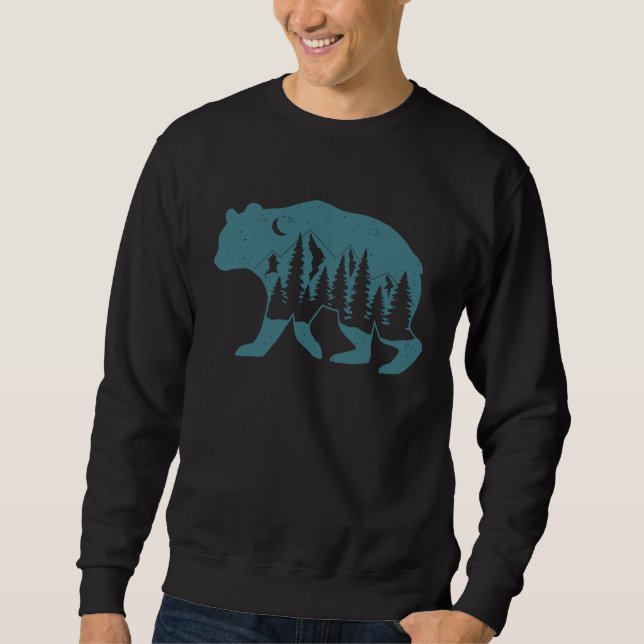 Bär Bedrängt Surrealer Wildtier Wald Berg A Sweatshirt (Vorderseite)