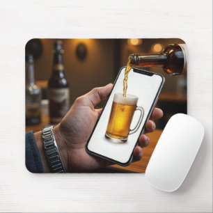 Bar Beer Flasche Pouring Bier Mousepad
