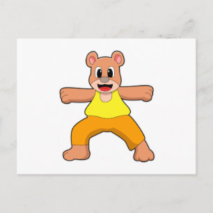 Bär bei Yoga im Stehen Postkarte