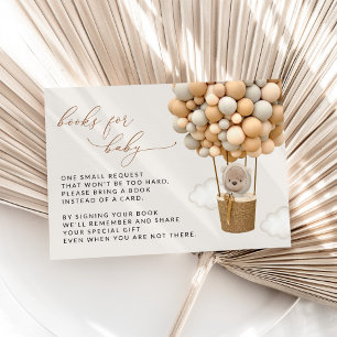 Bär, Beige Balloons, Babydusche Begleitkarte