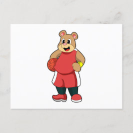 Bär beim Basketball Sports Postkarte