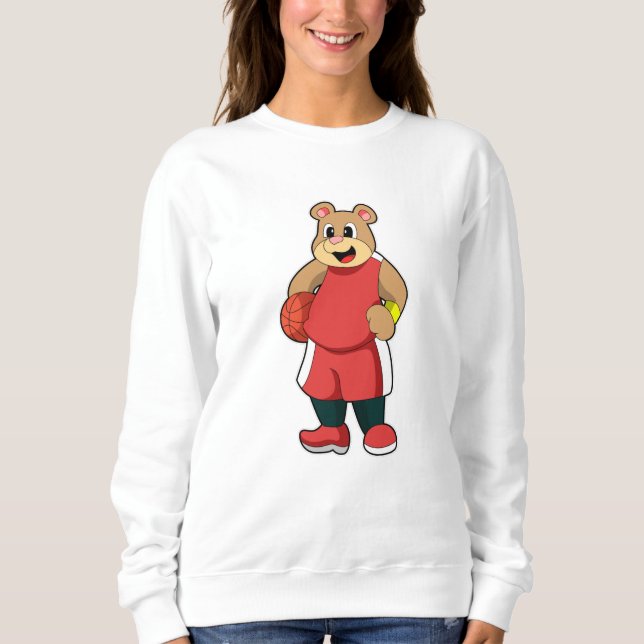 Bär beim Basketball Sports Sweatshirt (Vorderseite)