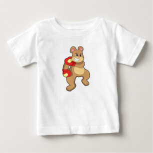 Bär beim Boxen mit Boxhandschuhen Baby T-shirt