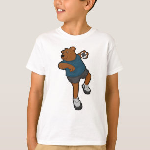Bär beim Handballspieler mit Handball T-Shirt