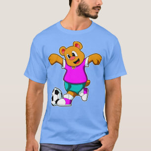 Bär beim Sport mit Fußball T-Shirt