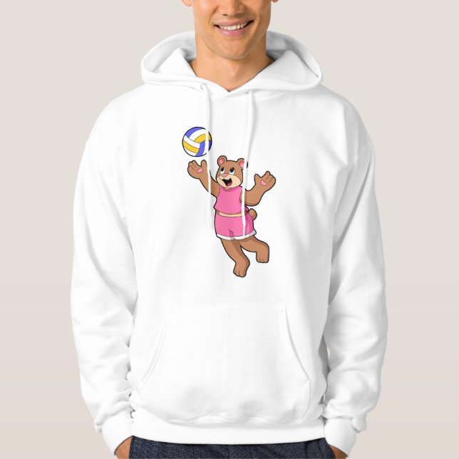 Bär beim Volleyball-Sport Hoodie (Vorderseite)