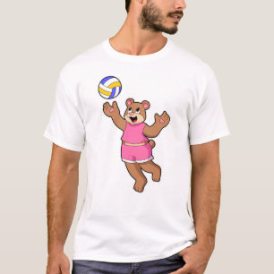 Bär beim Volleyball-Sport T-Shirt