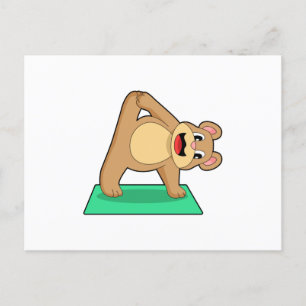 Bär beim Yoga-Fitness Postkarte