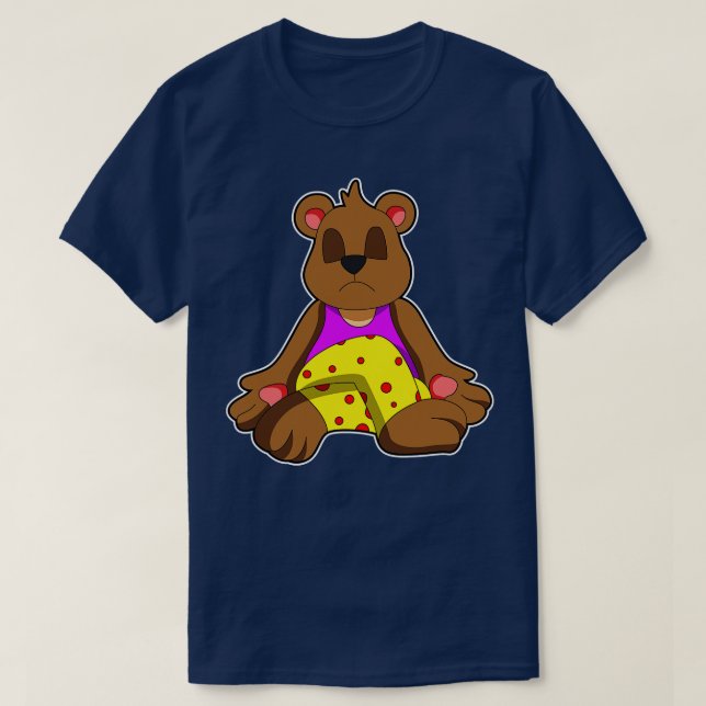 Bär beim Yoga mit gekreuzten Legs T-Shirt (Design vorne)