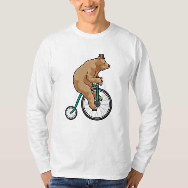 Bär beim Zirkus mit dem Fahrrad T-Shirt (Vorderseite)