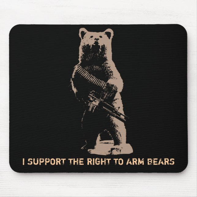 Bär bewaffnet Grizzlybären Mousepad (Vorne)