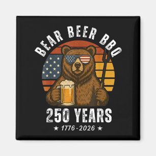Bär Bier BBQ Unabhängigkeitstag USA-Flagge Patriot Magnet