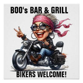 Bar. Biker Begrüßungszeichen Poster