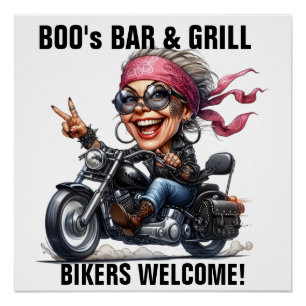 Bar. Biker Begrüßungszeichen Poster