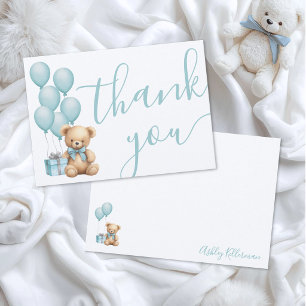 Bär Blau Junge Baby Shower Dankeskarte