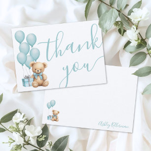 Bär Blau Junge Baby Shower Dankeskarte