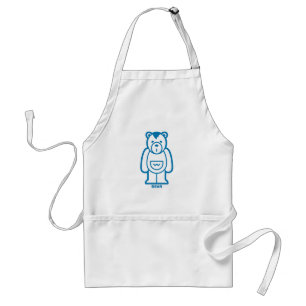 Bär (blau) schürze