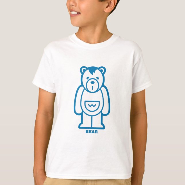 Bär (blau) T-Shirt (Vorderseite)