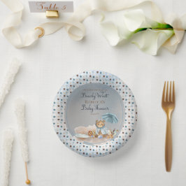 Bär | Blue Umbrella Bearly Wait Boy Baby Shooter P Pappteller