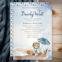 Bär | Blue Umbrella Bearly Wait Boy Baby Sprinkle