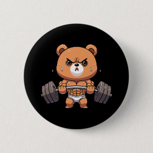 Bär Bodybuilder Bodybuilding Muskel Fitnessstudio  Button