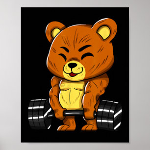 Bär Bodybuilder Bodybuilding Muskel Fitnessstudio  Poster