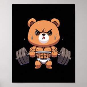 Bär Bodybuilder Bodybuilding Muskel Fitnessstudio  Poster
