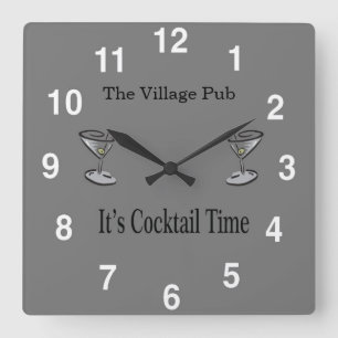 Bar Clock - Customizable Bar Clock Design Quadratische Wanduhr