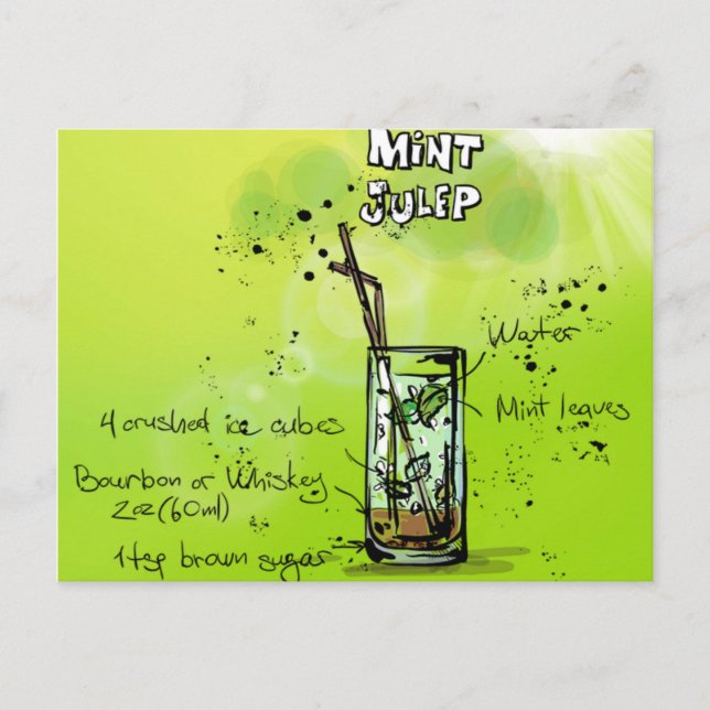 Bar Cocktail Rezept Postkarte (Vorderseite)