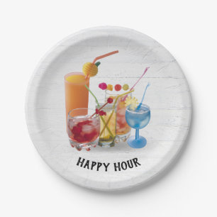 Bar Cocktails auf Holz Pappteller