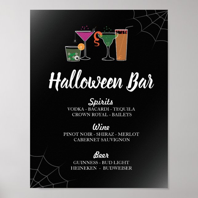 Bar Cocktails Zu Halloween Party trinken signieren Poster (Vorne)