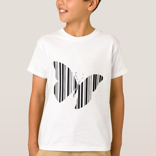 BAR CODE-Butterfets-Musterdesign T-Shirt (Vorderseite)