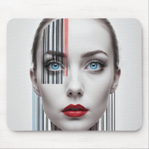Bar Code Generation Woman Art Mousepad