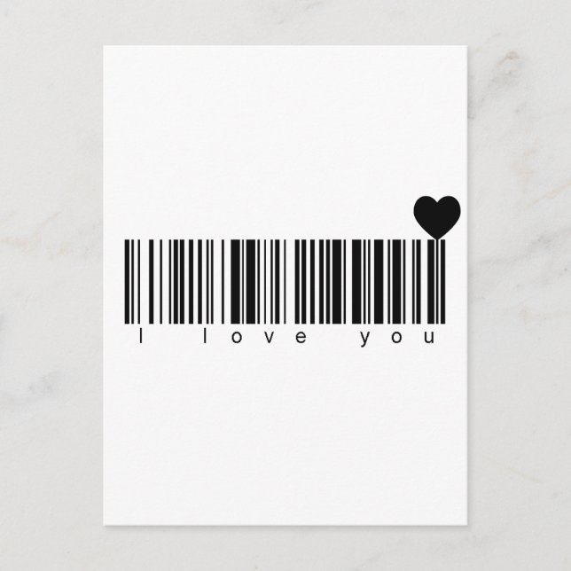Bar Code I Liebe Sie Postkarte (Vorderseite)