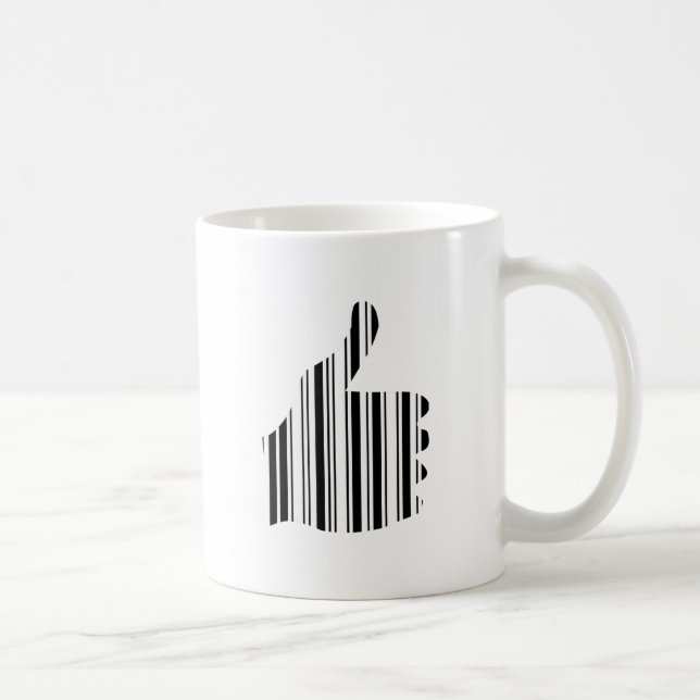 BAR-CODE-THUMB-Gesture-Muster-Design Tasse (Rechts)