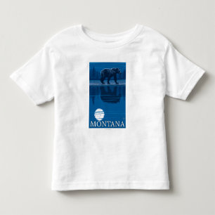 Bär, der in Mondschein-Vintage Reise geht Kleinkind T-shirt
