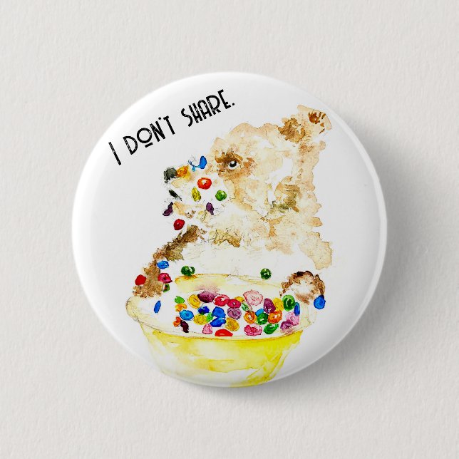 Bär, der Müsli isst Button (Vorderseite)