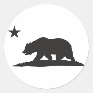 Bär der Republik Kalifornien - Schwarz Runder Aufkleber