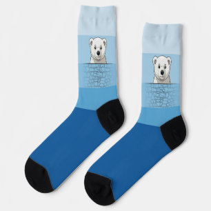 Bär, der über die Wand schaut, Blue Angel Socken