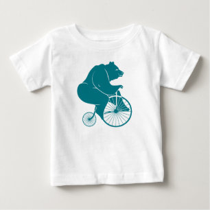 Bär, der Vintagen Fahrrad-Spielanzug reitet Baby T-shirt