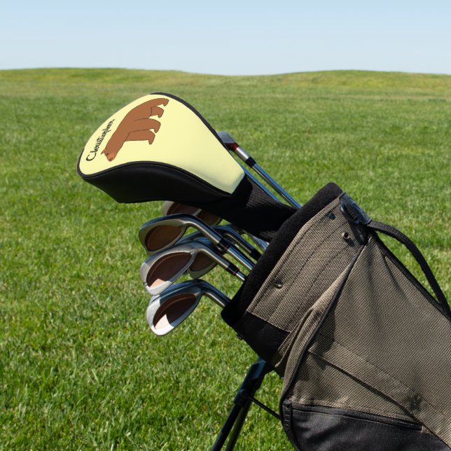 Bär Design Hintergrund in beliebiger Farbe Golf Headcover (In SItu)
